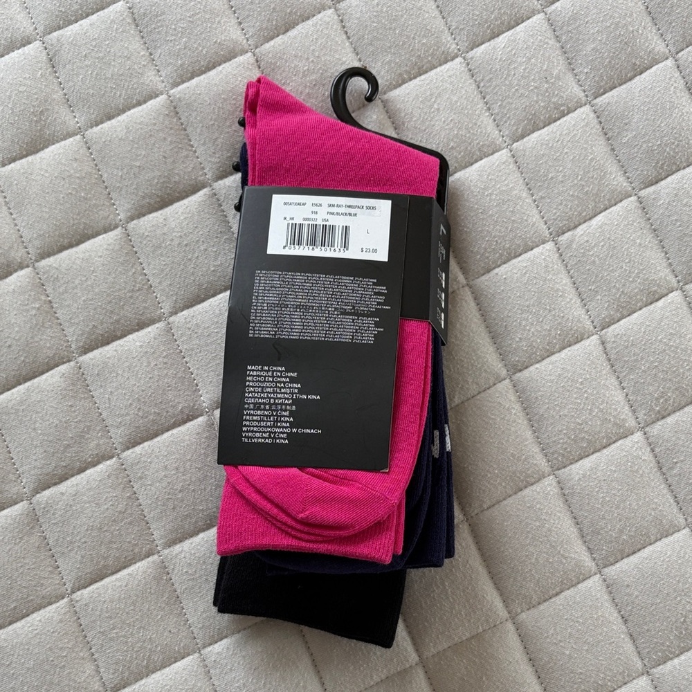 Diesel Unisex Black, Pink, and Blue Socks Trio - Picture 2 of 5